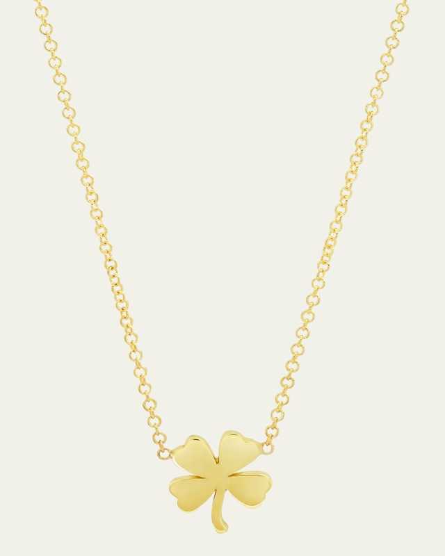 Mini Clover Necklace in Yellow Gold